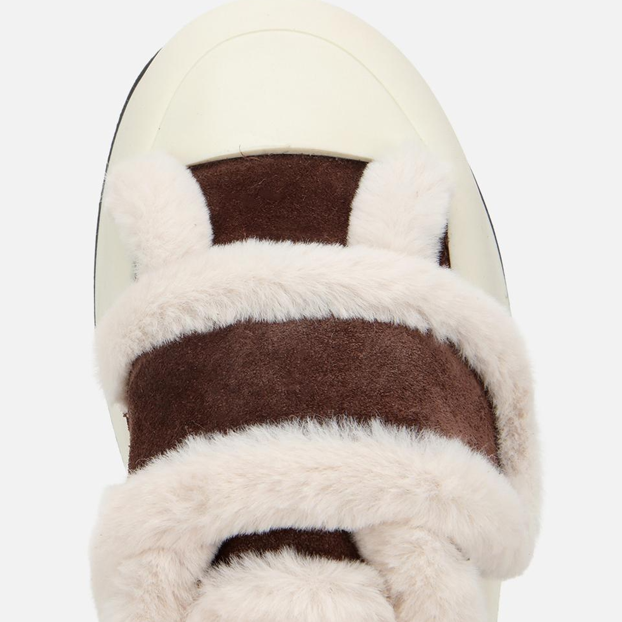 Kadın Süet Deri Kahverengi  Kürklü Kalın Bantlı Spor Ayakkabı