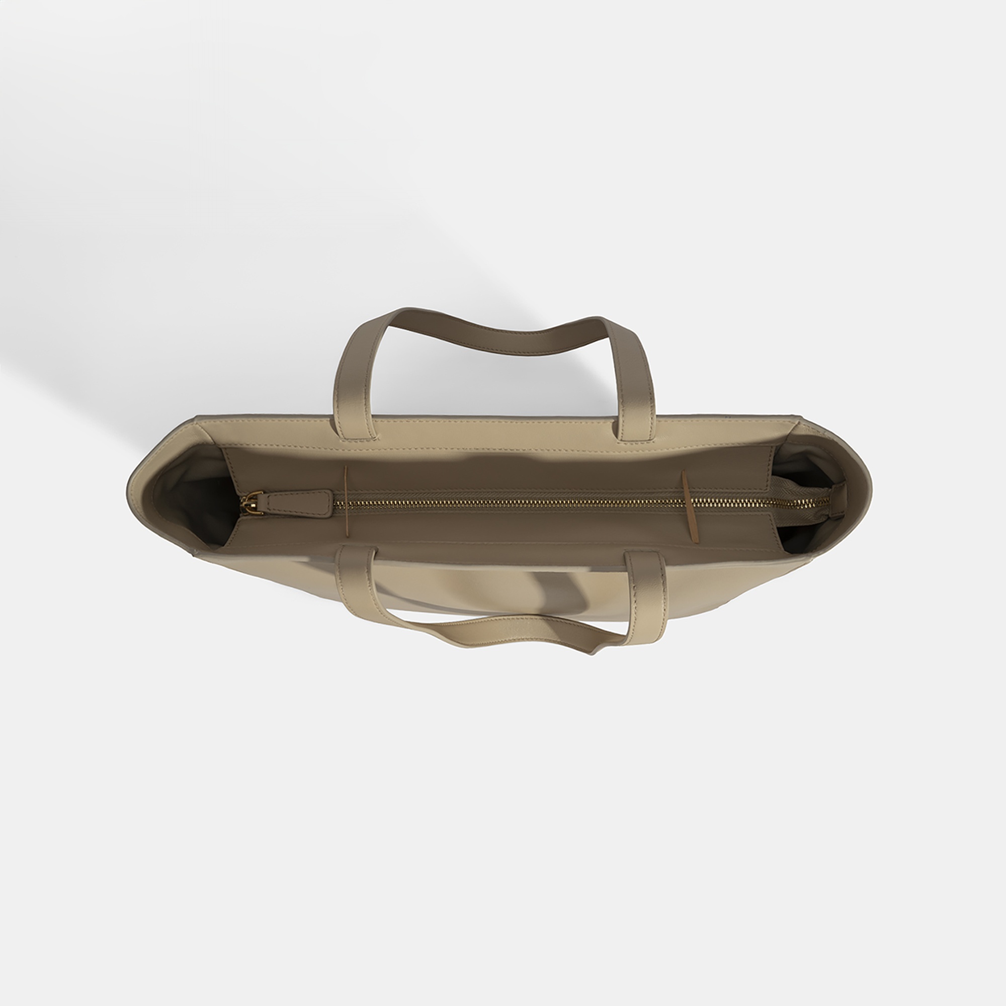 Kadın Bej Deri Omuz Çantası