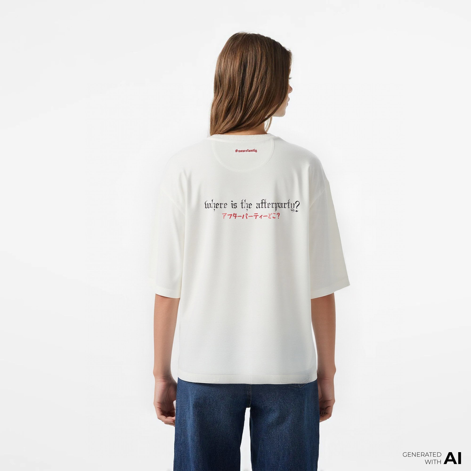 UNITED4 x Monkey Project Where Is The After Party Unisex Beyaz T-Shirt