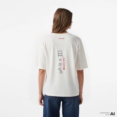  UNITED4 x Monkey Project Dj Unisex Beyaz T-Shirt