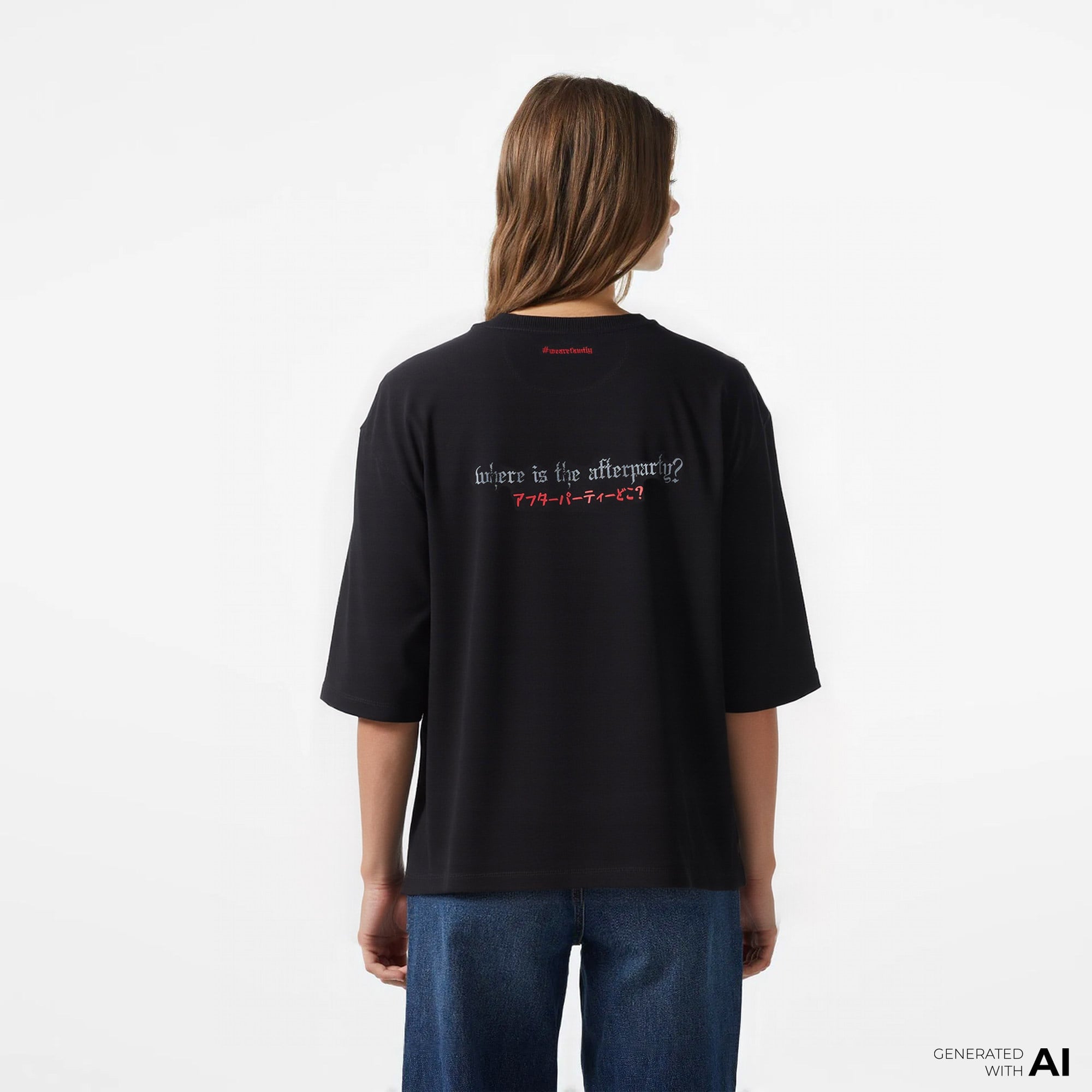 UNITED4 x Monkey Project Where Is The After Party Unisex Siyah T-Shirt