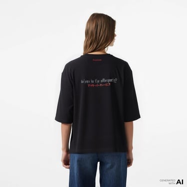  UNITED4 x Monkey Project Where Is The After Party Unisex Siyah T-Shirt