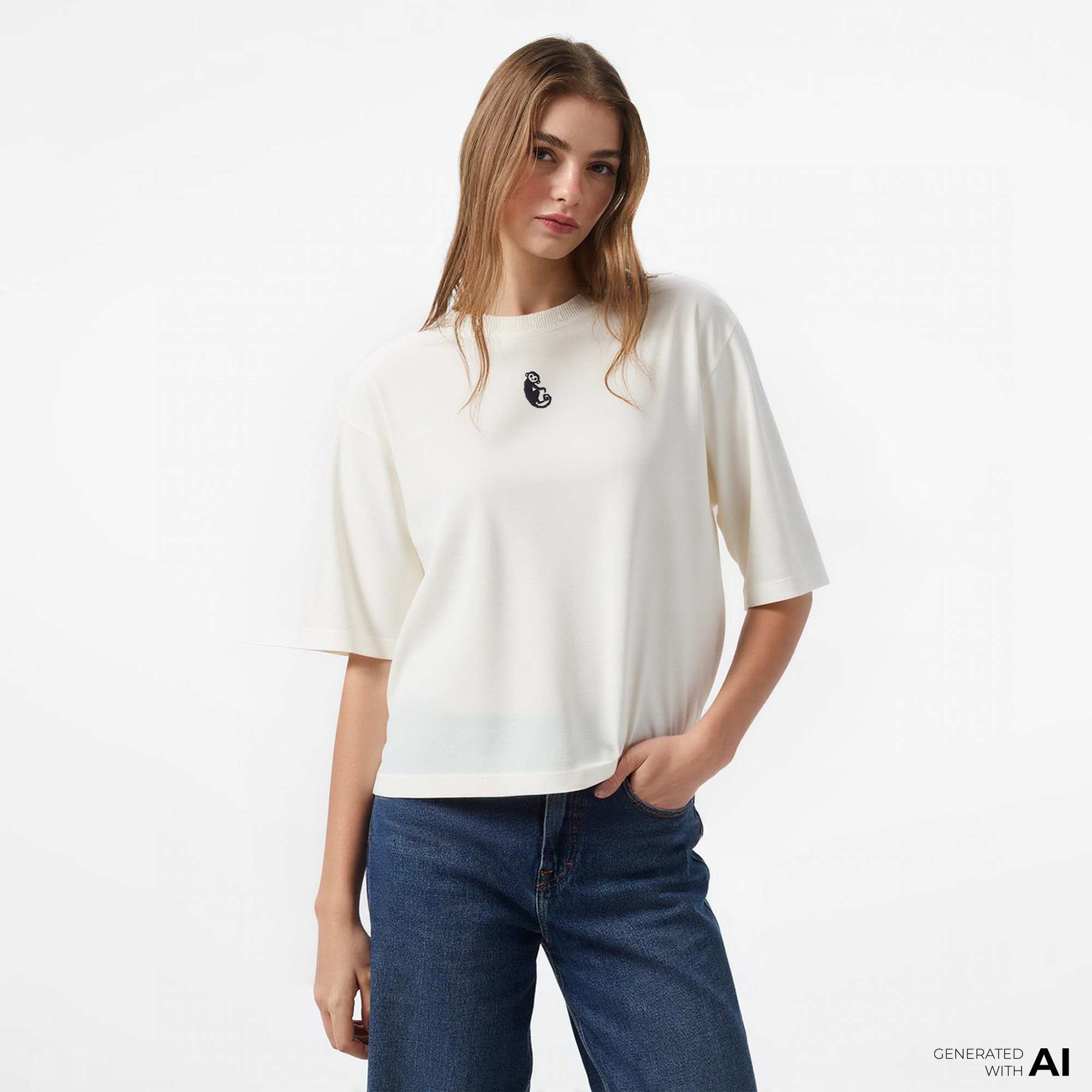 UNITED4 x Monkey Project 7 Rules Unisex Beyaz T-Shirt