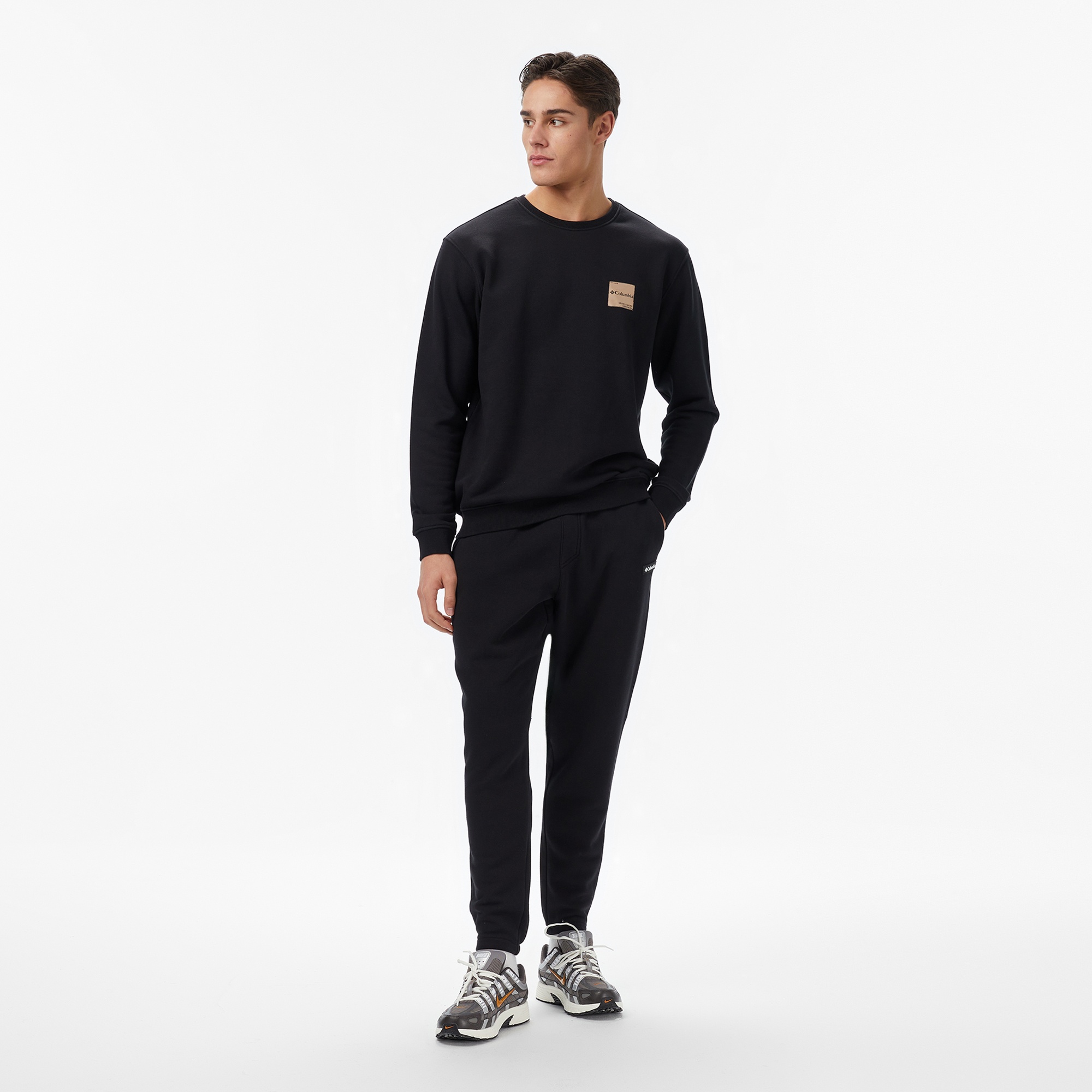 Columbia Cs0450 Csc Boxy Brand Crew Erkek Siyah Sweatshirt