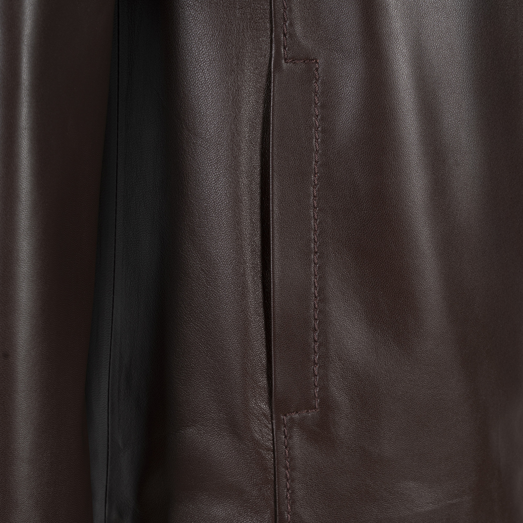 Kadın Kahve Gömlek Yakalı Deri Ceket