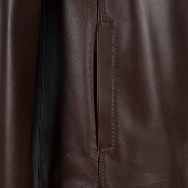  Kadın Kahve Gömlek Yakalı Deri Ceket