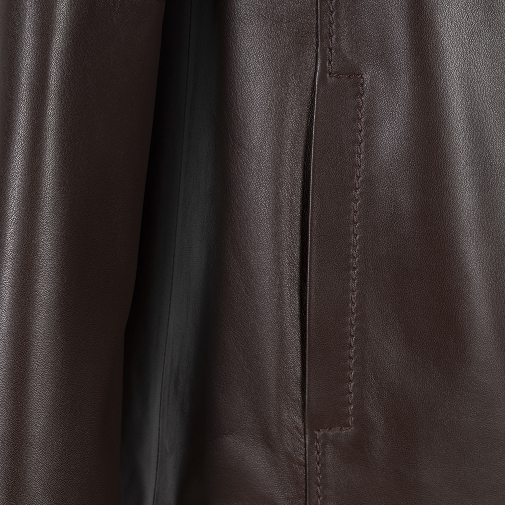 Kadın Kahve Gömlek Yakalı Deri Ceket