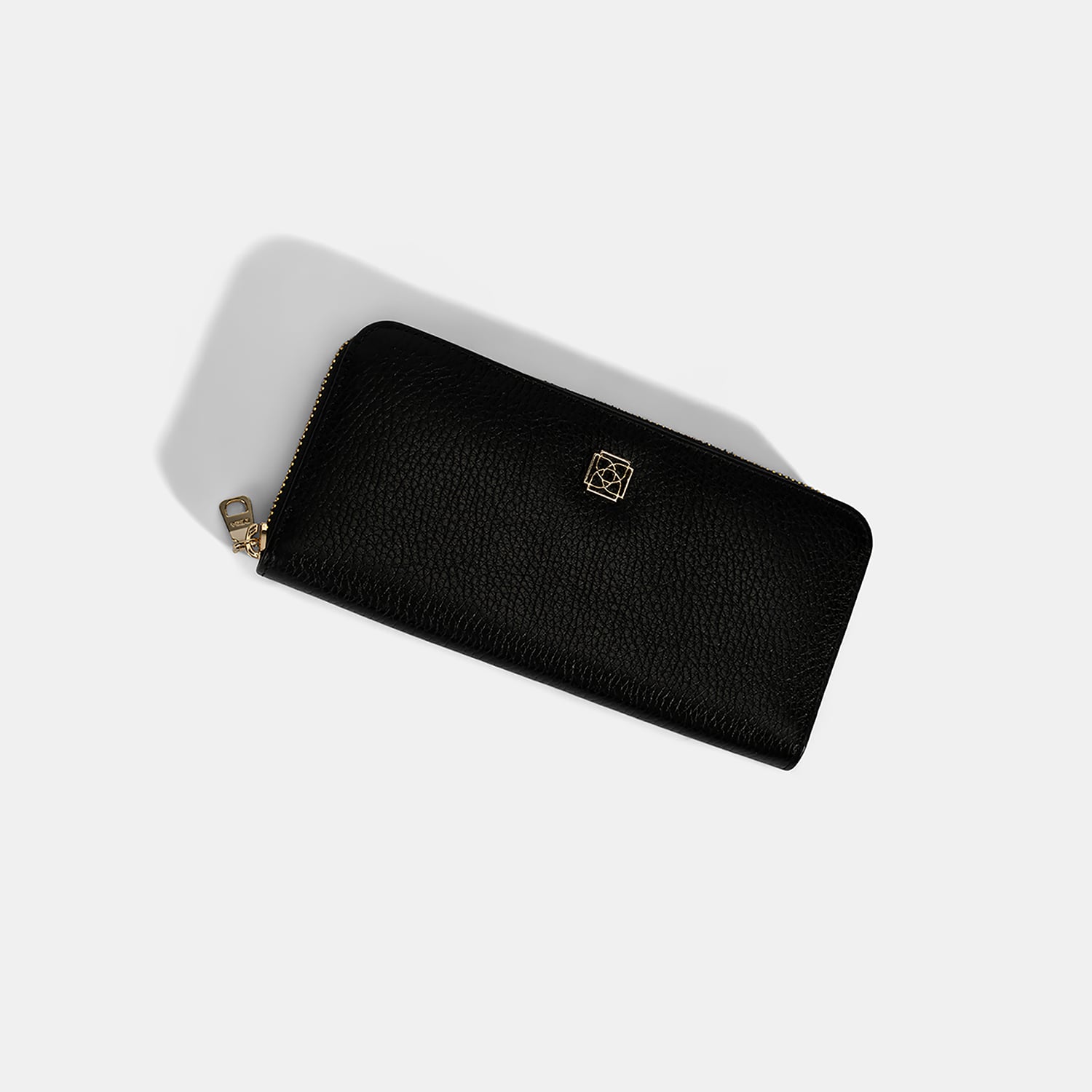  Kadın Siyah Deri Fermuarlı Cüzdan