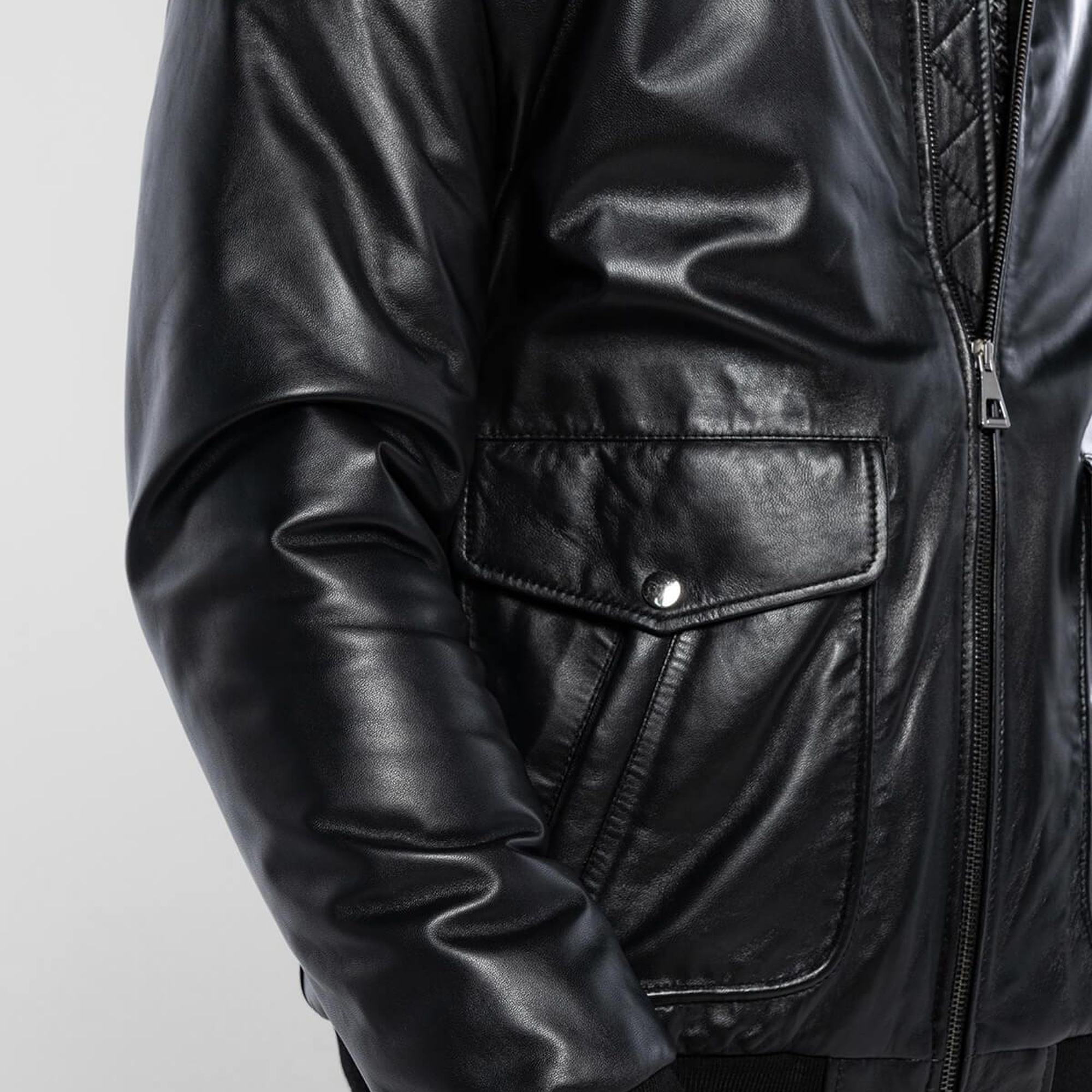 Tamer Tanca Erkek Hakiki Deri Siyah Deri Mont