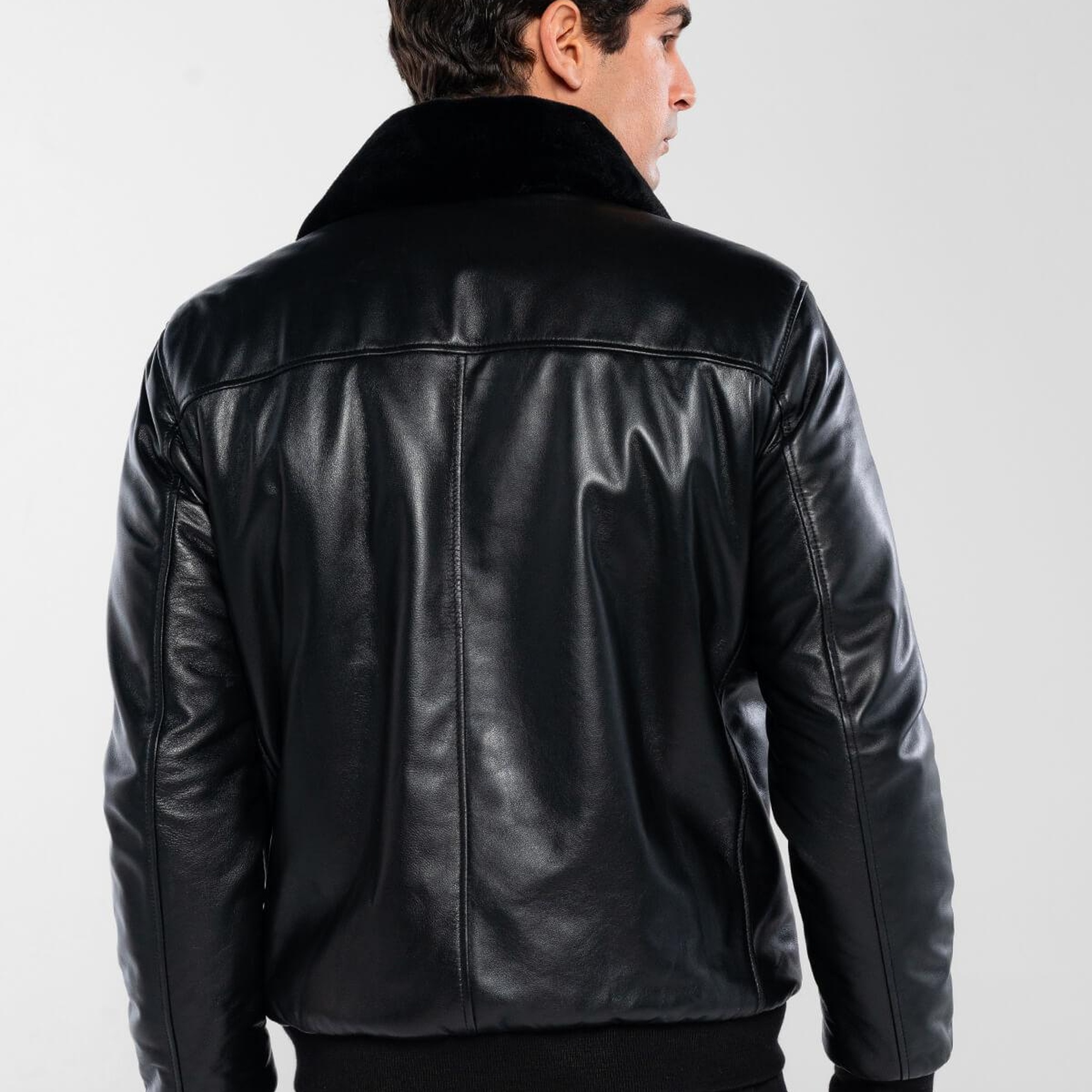 Tamer Tanca Erkek Hakiki Deri Siyah Deri Mont