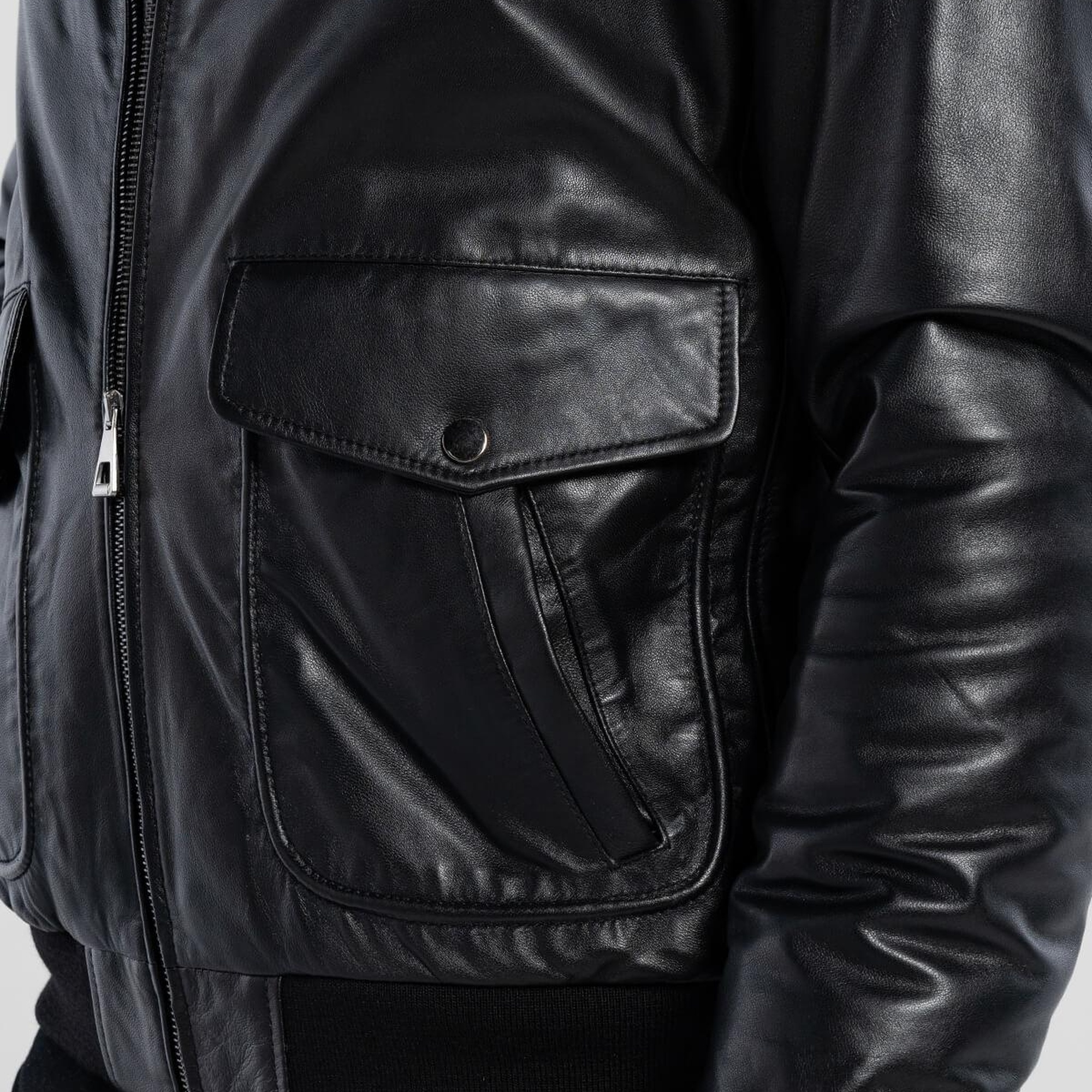 Tamer Tanca Erkek Hakiki Deri Siyah Deri Mont