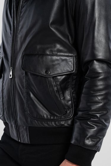  Tamer Tanca Erkek Hakiki Deri Siyah Deri Mont