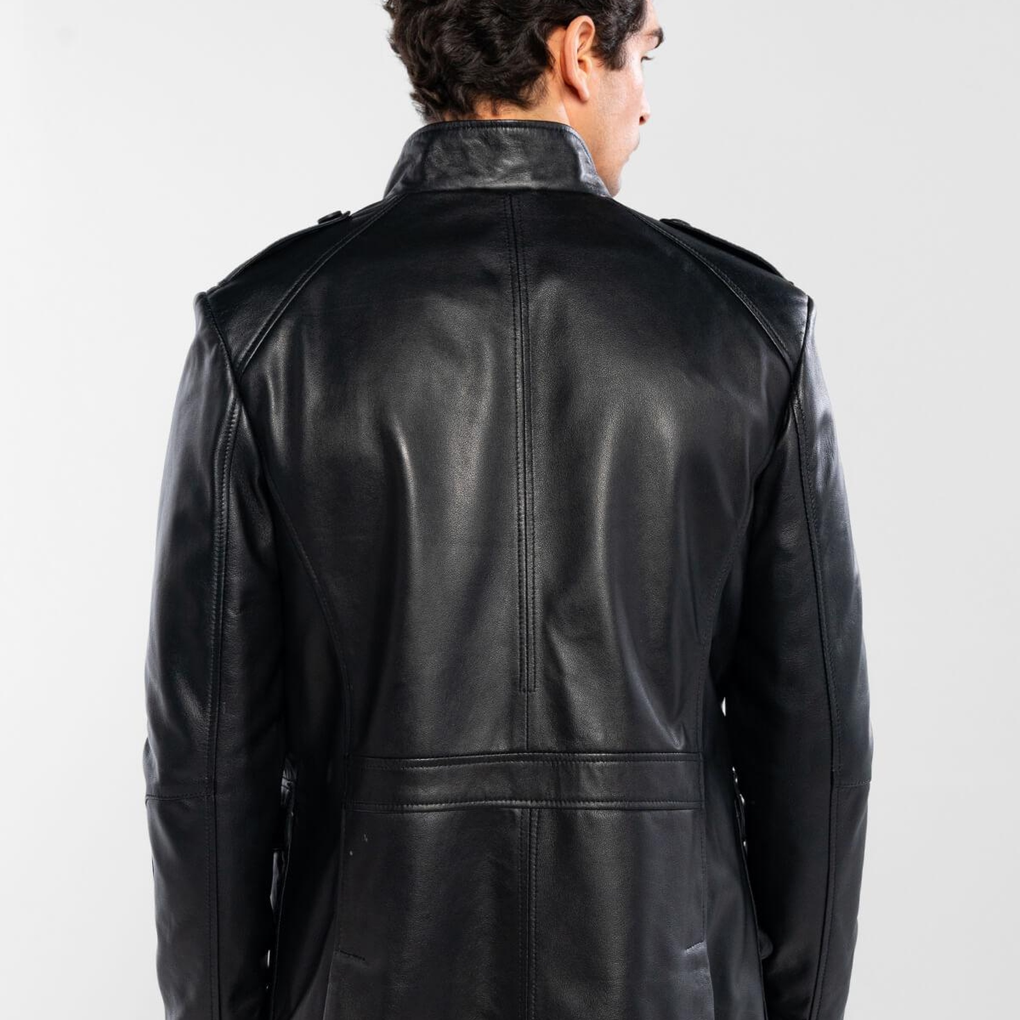 Tamer Tanca Erkek Hakiki Deri Siyah Deri Mont