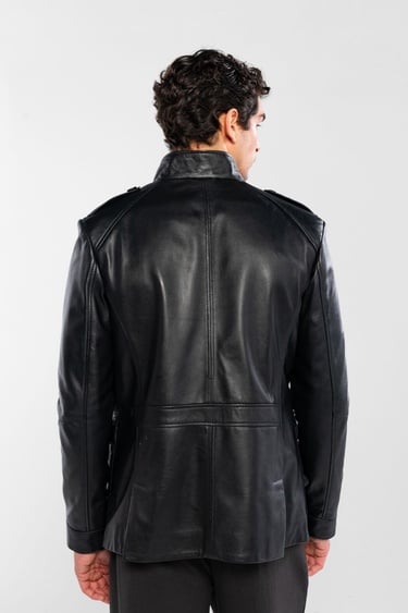  Tamer Tanca Erkek Hakiki Deri Siyah Deri Mont