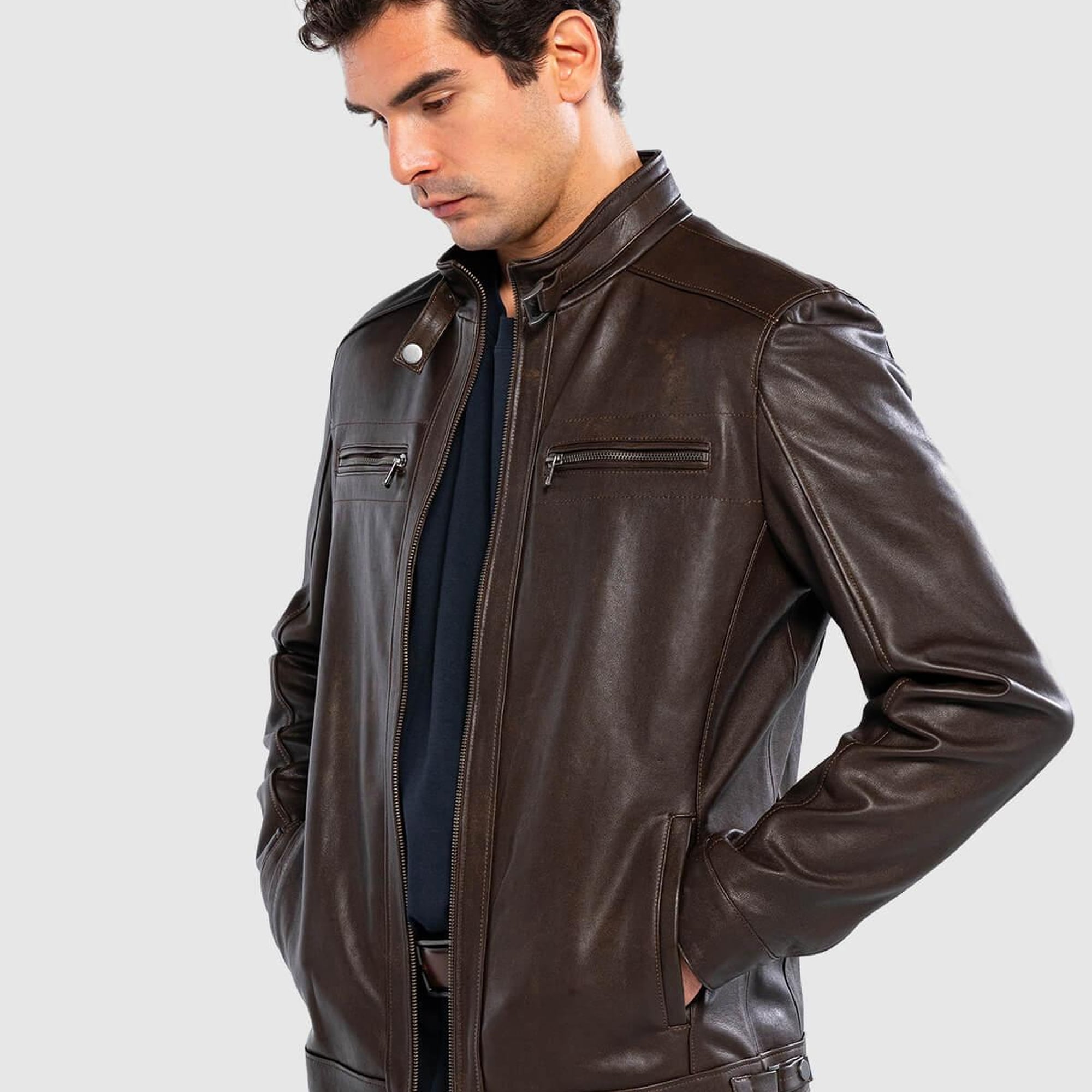 Tamer Tanca Erkek Hakiki Deri Viski Eskitme Deri Mont