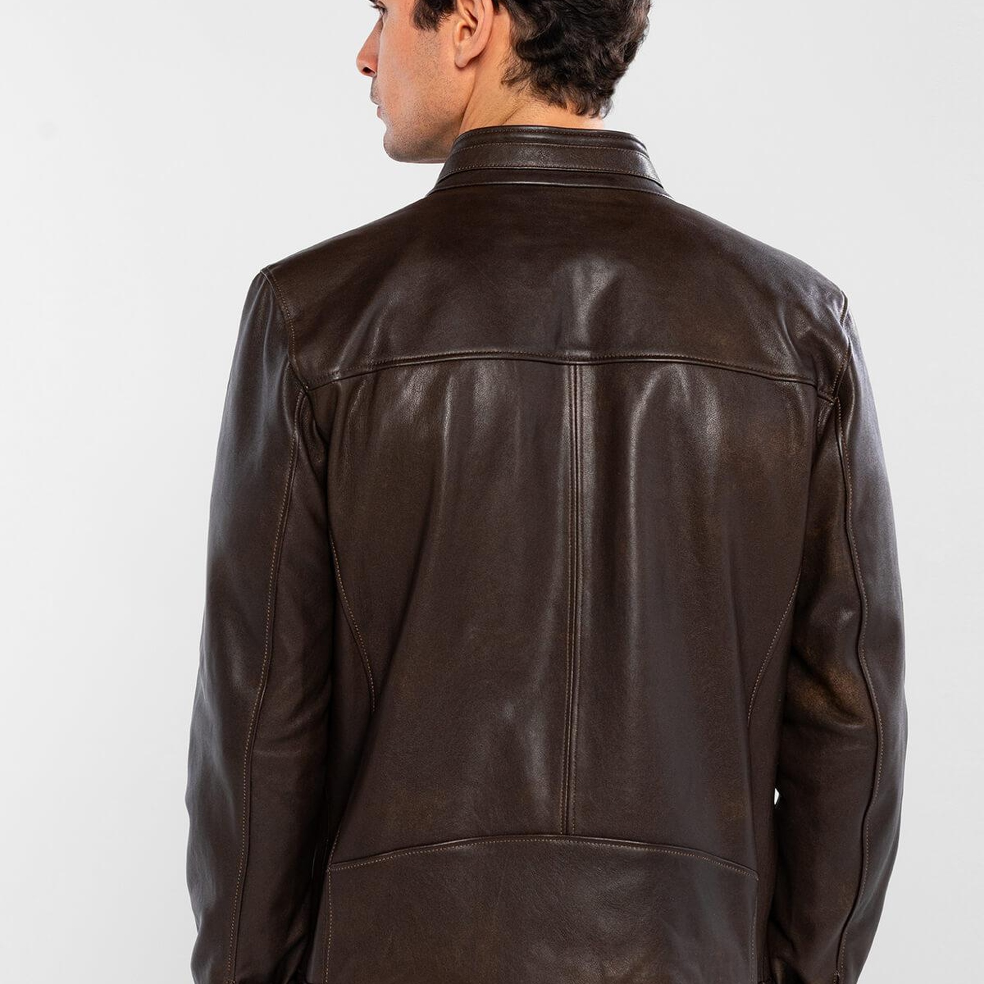 Tamer Tanca Erkek Hakiki Deri Viski Eskitme Deri Mont