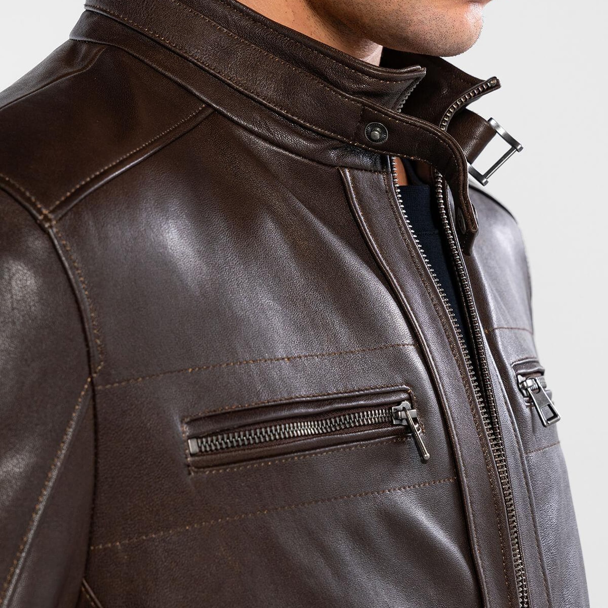 Tamer Tanca Erkek Hakiki Deri Viski Eskitme Deri Mont