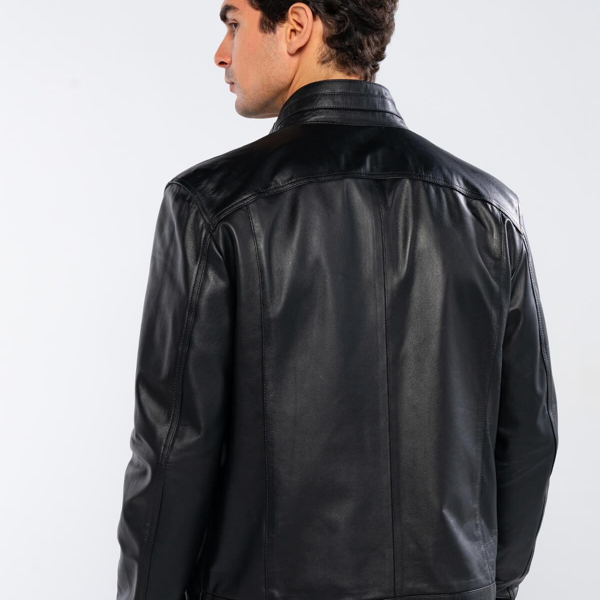 Tamer Tanca Erkek Hakiki Deri Siyah Deri Mont