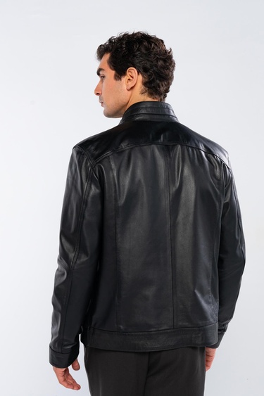  Tamer Tanca Erkek Hakiki Deri Siyah Deri Mont