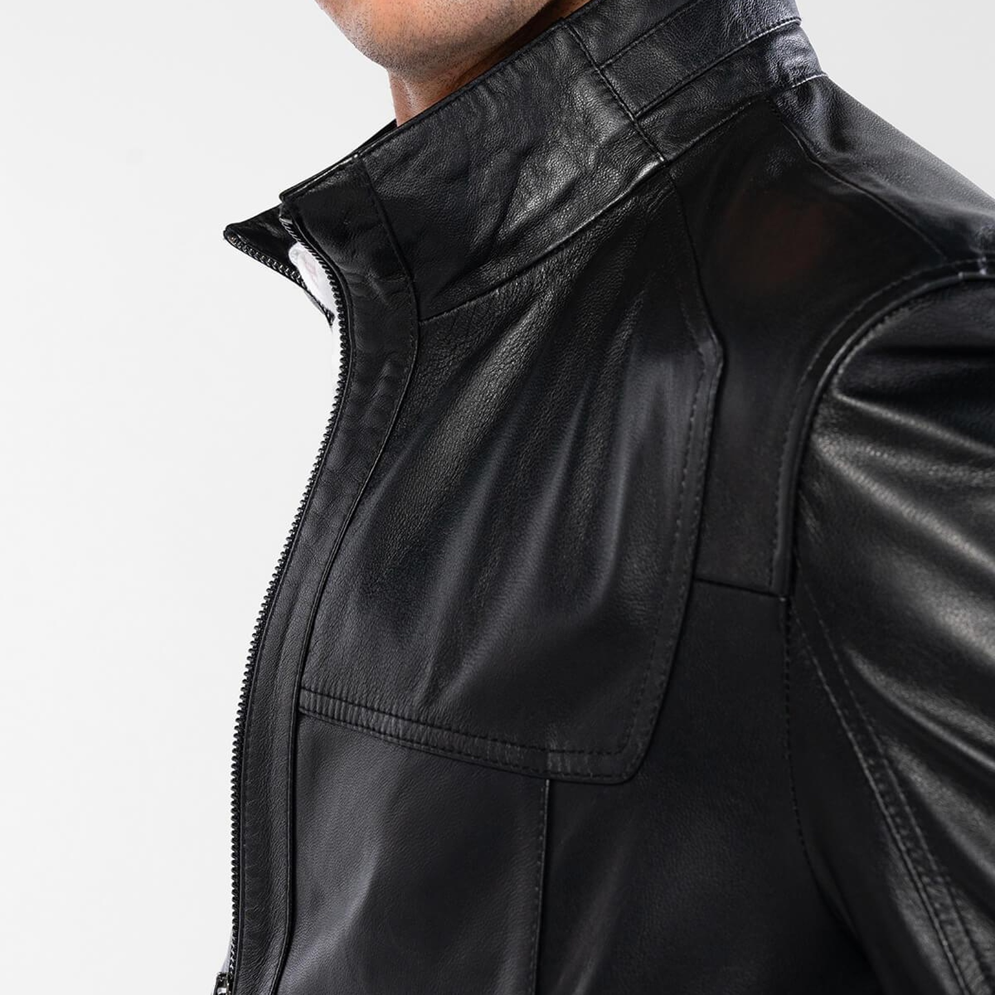 Tamer Tanca Erkek Hakiki Deri Siyah Deri Mont