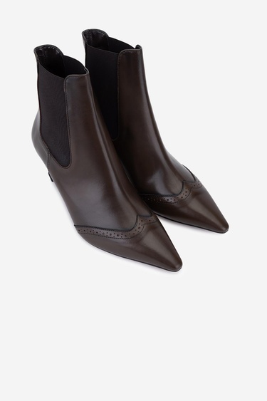  Valmenti Kadın Hakiki Deri Kahverengi Topuklu Bot