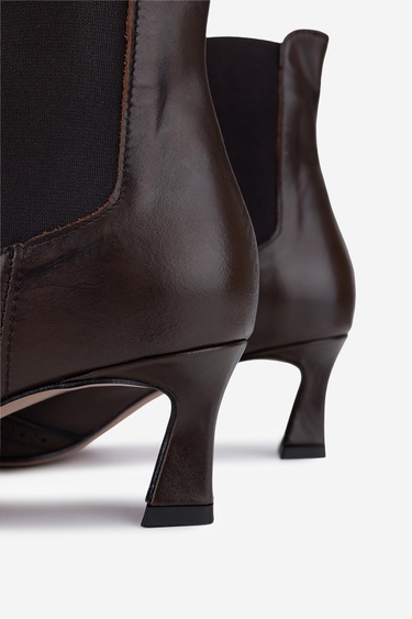  Valmenti Kadın Hakiki Deri Kahverengi Topuklu Bot