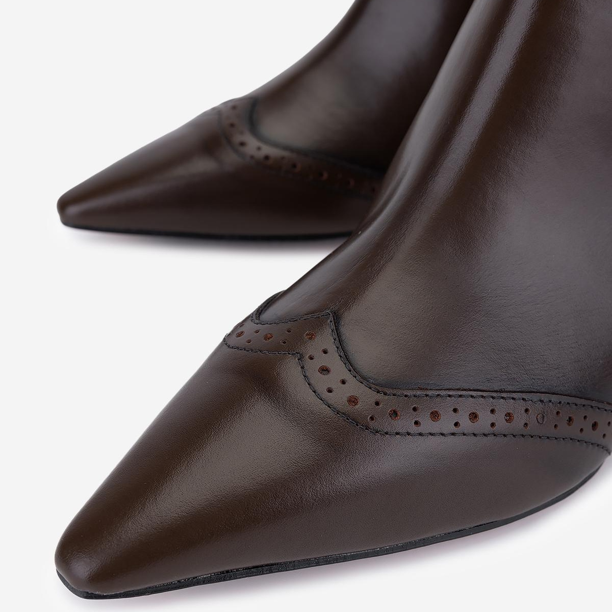 Valmenti Kadın Hakiki Deri Kahverengi Topuklu Bot