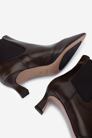  Valmenti Kadın Hakiki Deri Kahverengi Topuklu Bot