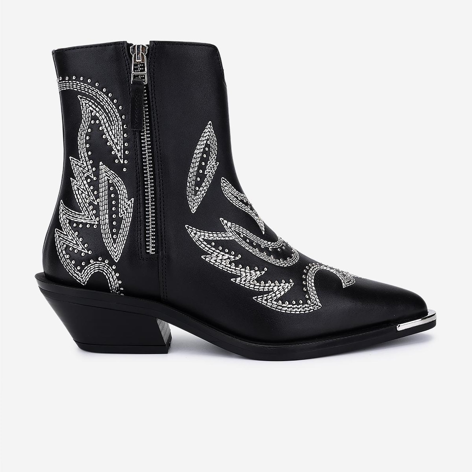 Valmenti Kadın Hakiki Deri Siyah Western Bot