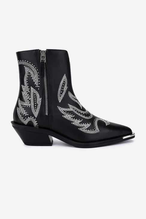  Valmenti Kadın Hakiki Deri Siyah Western Bot