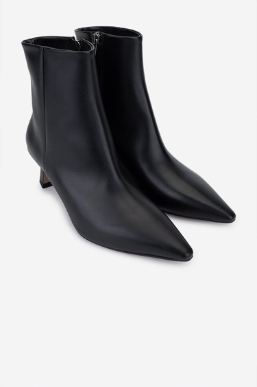  Valmenti Kadın Hakiki Deri Siyah Topuklu Bot