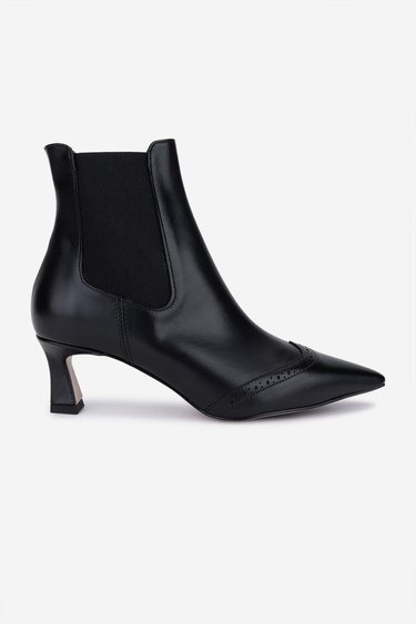  Valmenti Kadın Hakiki Deri Siyah Topuklu Bot