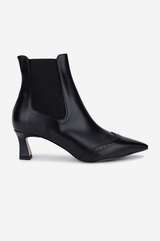  Valmenti Kadın Hakiki Deri Siyah Topuklu Bot