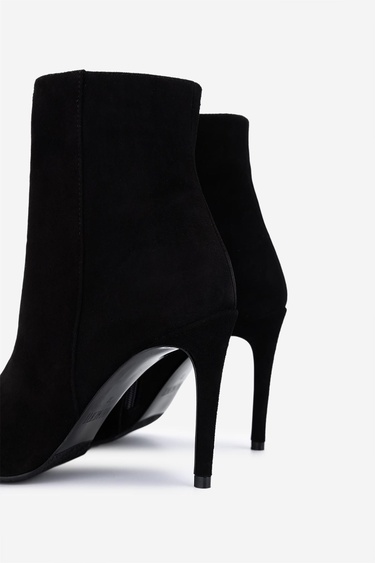  Valmenti Kadın Hakiki Deri Siyah Süet Topuklu Bot