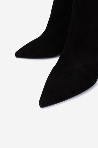  Valmenti Kadın Hakiki Deri Siyah Süet Topuklu Bot
