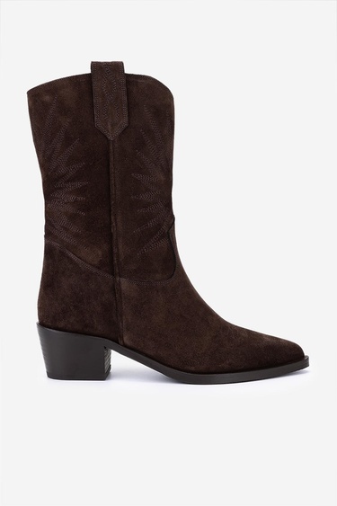  Valmenti Kadın Hakiki Deri Kahverengi Süet Western Bot