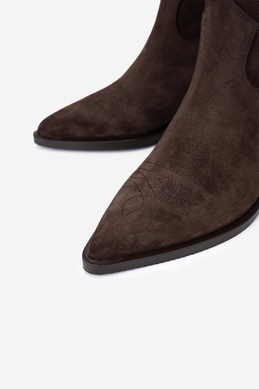  Valmenti Kadın Hakiki Deri Kahverengi Süet Western Bot