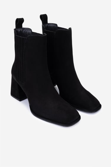  Valmenti Kadın Hakiki Deri Siyah Süet Topuklu Bot