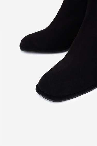  Valmenti Kadın Hakiki Deri Siyah Süet Topuklu Bot