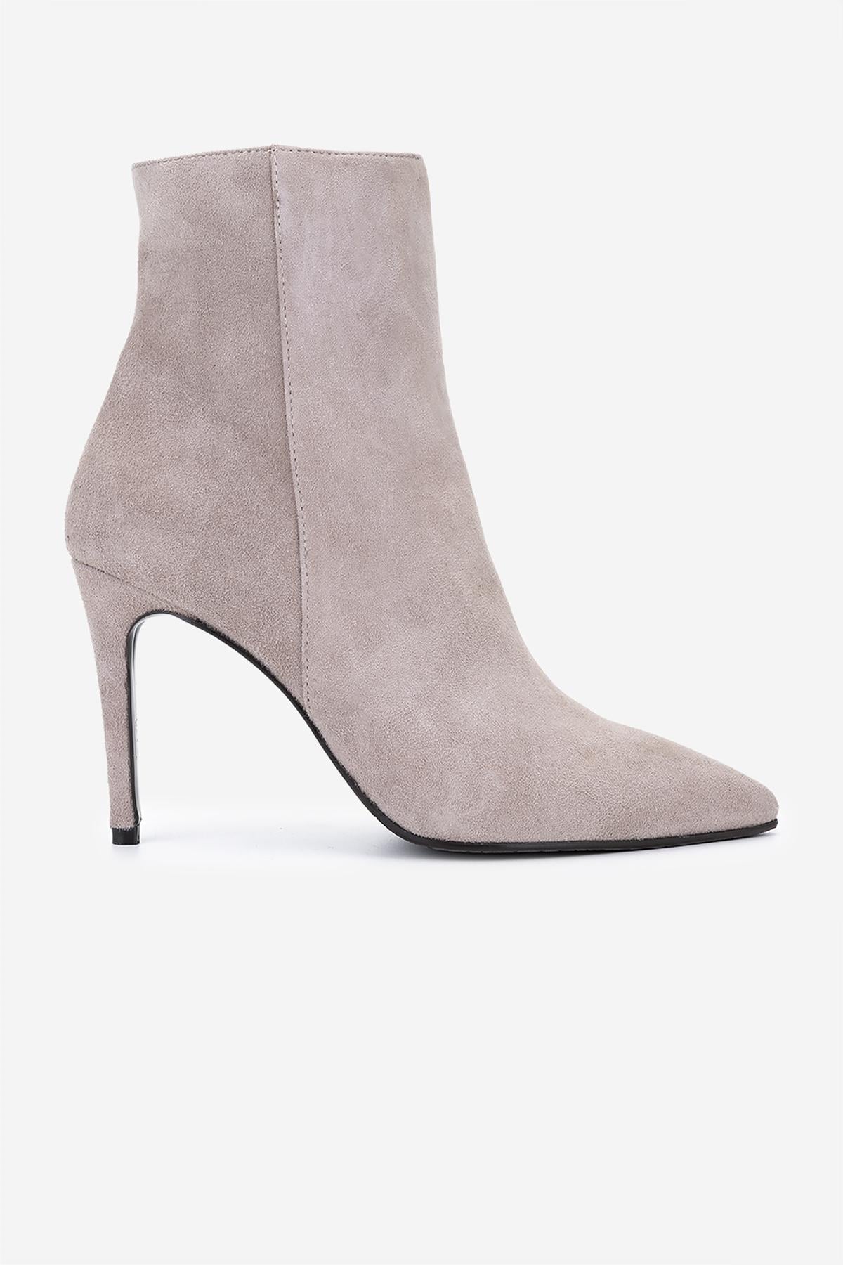  Valmenti Kadın Hakiki Deri Vizon Süet Topuklu Bot