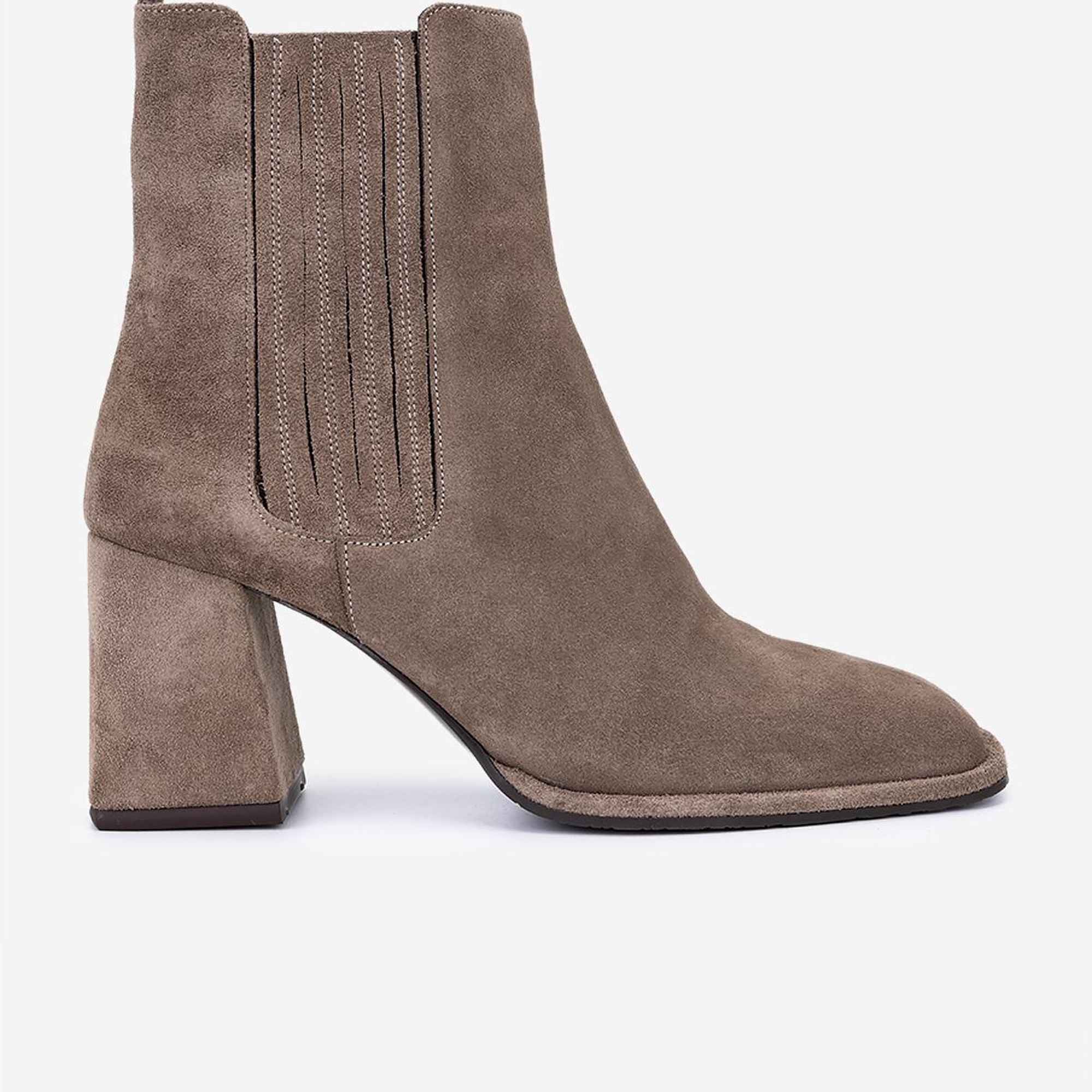 Valmenti Kadın Hakiki Deri Vizon Süet Topuklu Bot