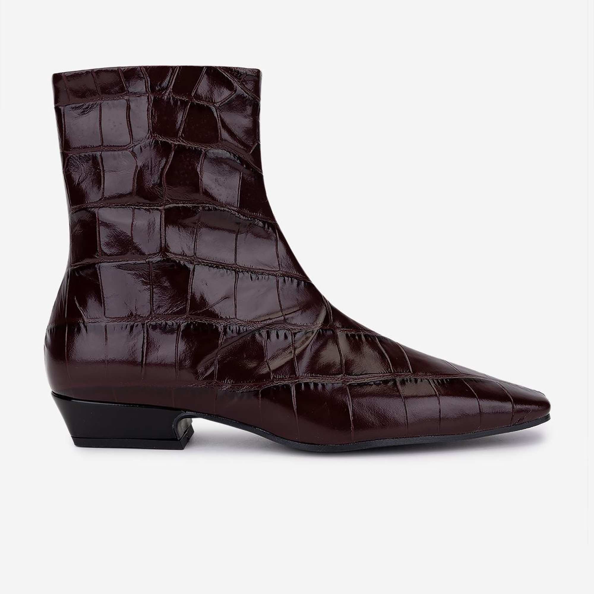 Valmenti Kadın Hakiki Deri Bordo Topuklu Bot