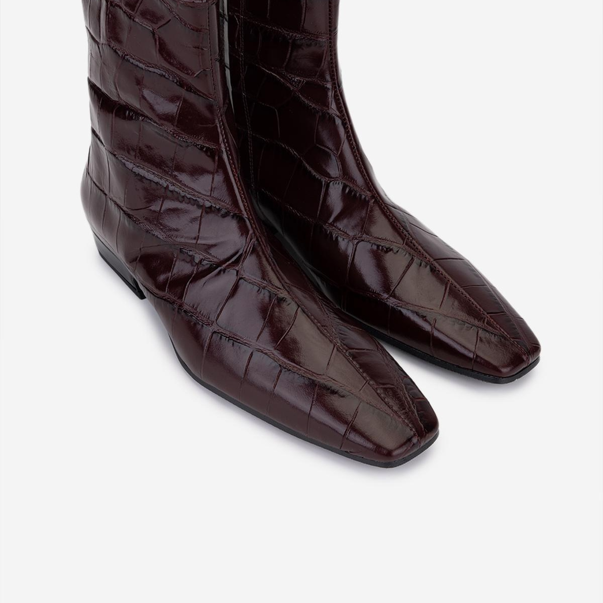 Valmenti Kadın Hakiki Deri Bordo Topuklu Bot