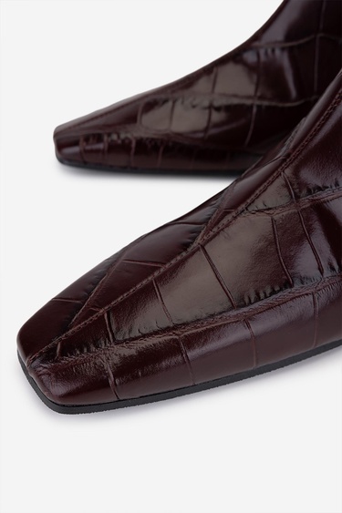  Valmenti Kadın Hakiki Deri Bordo Topuklu Bot