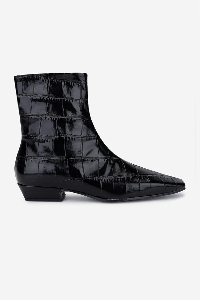  Valmenti Kadın Hakiki Deri Siyah Topuklu Bot