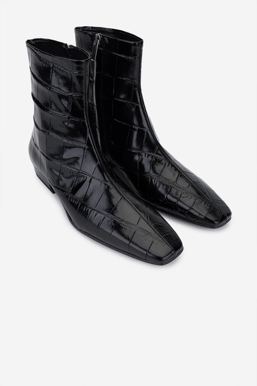  Valmenti Kadın Hakiki Deri Siyah Topuklu Bot