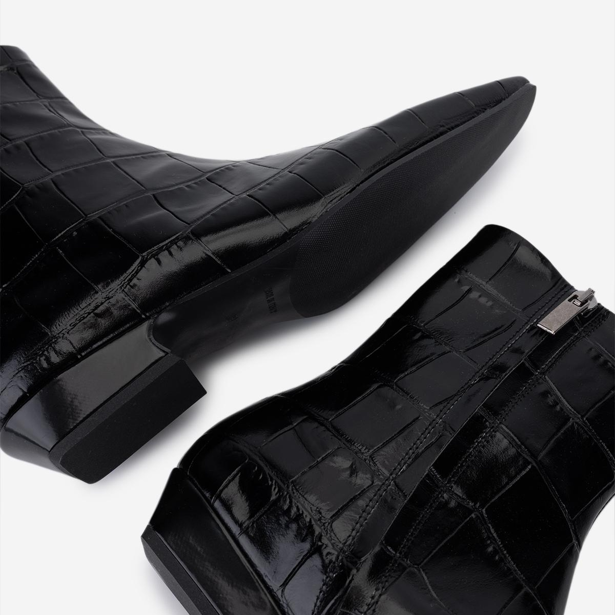 Valmenti Kadın Hakiki Deri Siyah Topuklu Bot