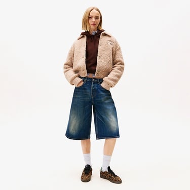  Tommy Hilfiger Padded Cropped Puffer Kadın Kahverengi Ceket