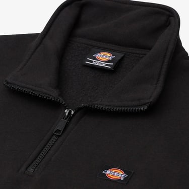  Dickies Oakport 1/4 Zip Crew Erkek Siyah Sweatshirt