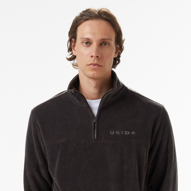  UNITED4 Erkek Gri Half Zip Sweatshirt